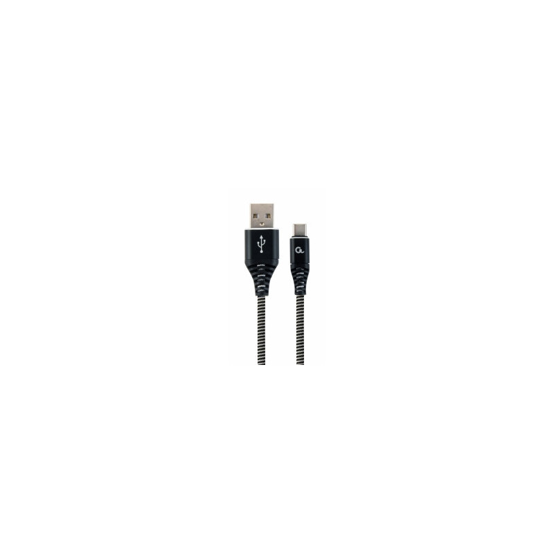 Gembird USB Male - USB Type C Male Premium cotton braided 2m Black
