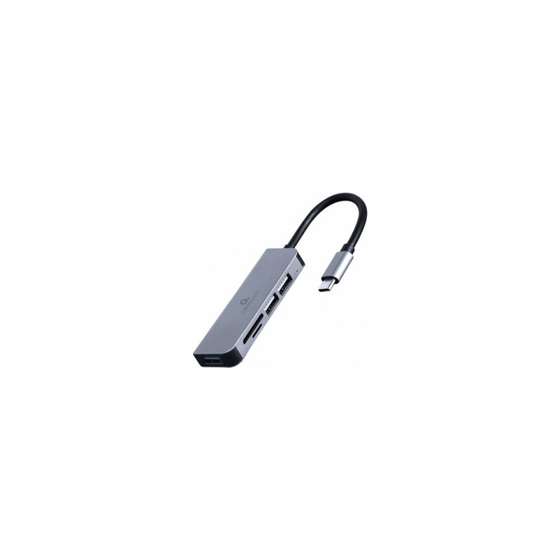 Gembird UHB-CM-CRU3P1U2P2-01 USB Type-C 3-port USB hub (USB3.1 + USB 2.0) with card reader
