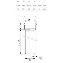 Lauko kanalizacijos vamzdis Magnaplast, Ø 110 mm, SN8, 2 m Lauko kanalizacijos vamzdis Magnaplast, Ø 110 mm, SN8, 2 m