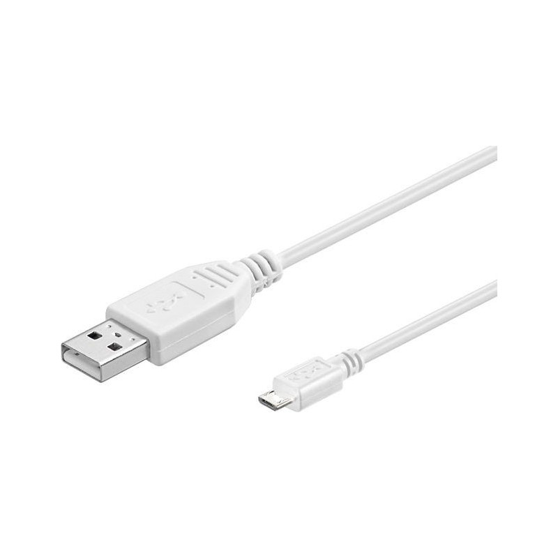 MicroConnect Micro USB Cable White 0.3m USB2.0 A - Micro USB B 5P 5711783830986