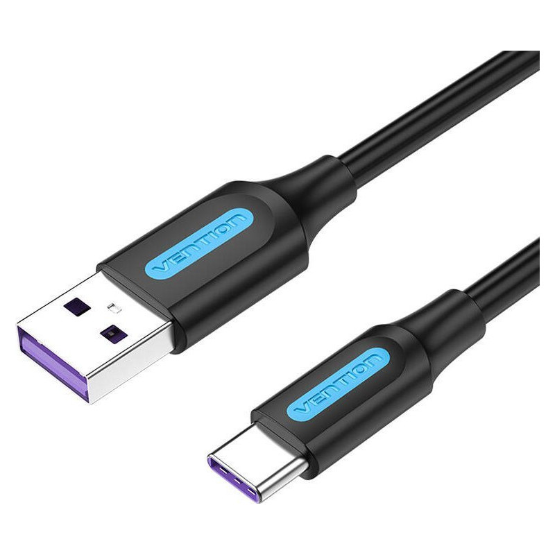 Kabel USB Vention Kabel USB 2.0 A do USB-C 5A Vention CORBF 1m Czarny PVC