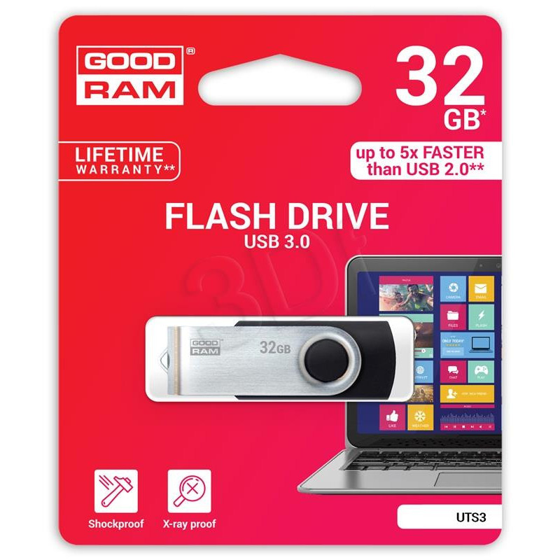 GOODRAM FLASHDRIVE 32GB USB 3.0 TWISTER Black