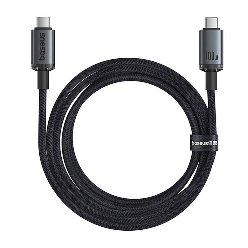 Fast Charging Cable Baseus Crystal Shine USB-C to USB-C 100W 1 5m 20Gb (black)