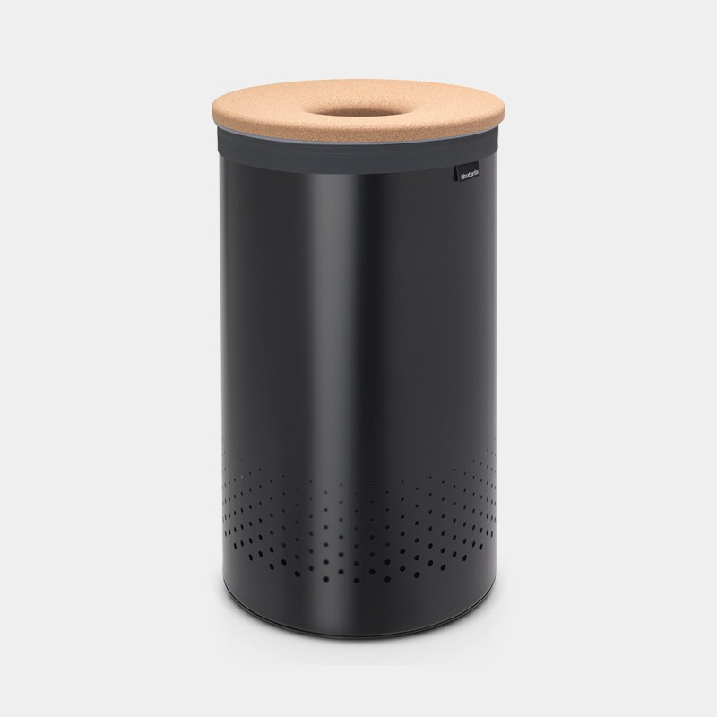 BRABANTIA Laundry Bin veļas grozs 60l Cork Lid - Black 120022