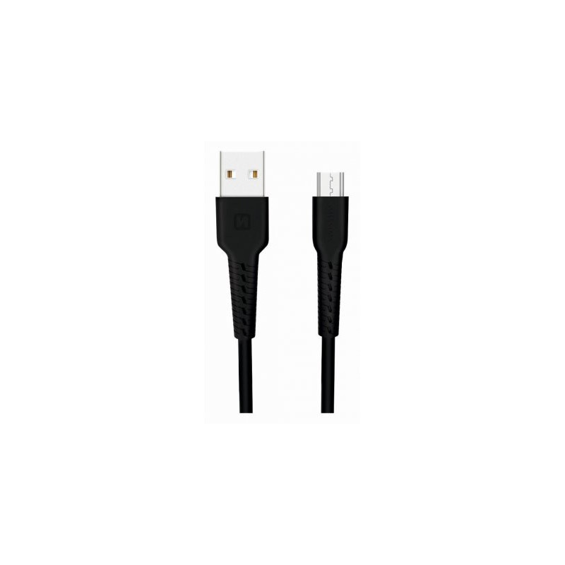 Swissten Basic Fast Charge 3A Micro USB Datu un Uzlādes Kabelis 1m Melns