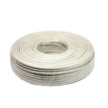 Gembird flat telephone cable stranded wire 100m white