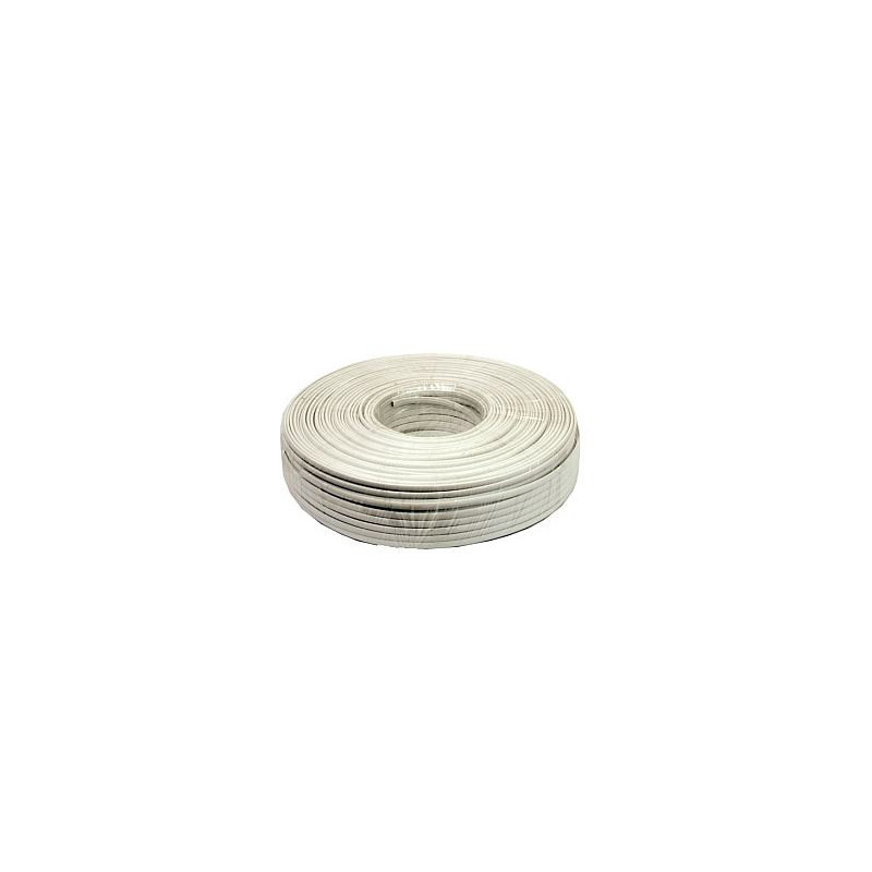 Gembird flat telephone cable stranded wire 100m white