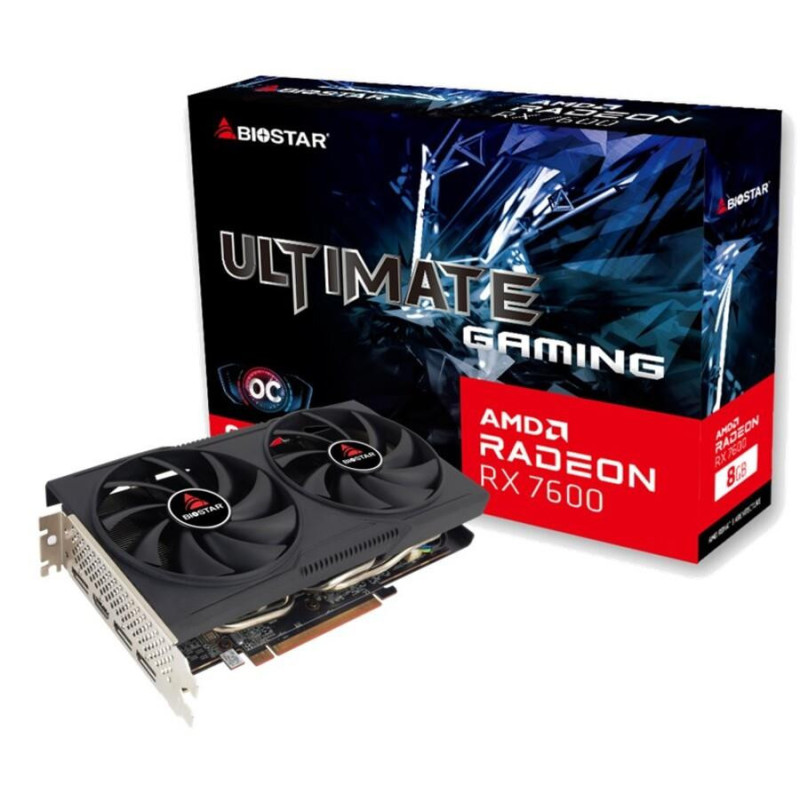 Graphics CardBIOSTARAMDRadeon RX 76002318 MHz8 GBGDDR6128 bitPCI Express 4.0ActiveVA76S6RM81 VA76S6RM81 (4712960687837)
