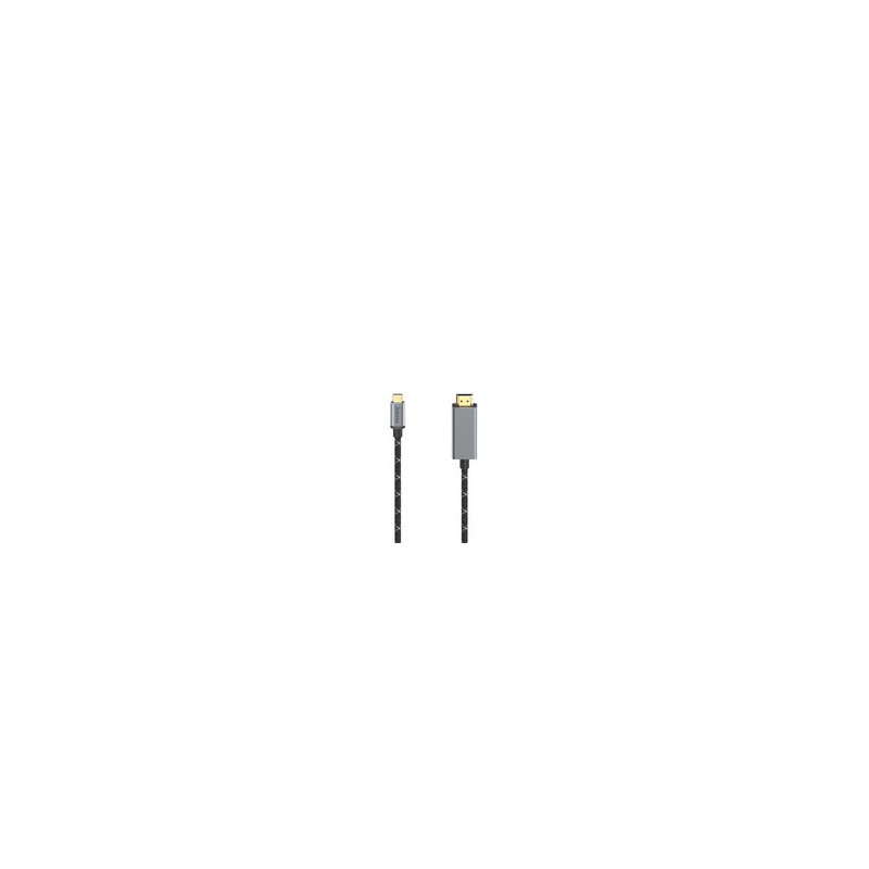 Hama Video Cable USB-C 1 5 m melna - Vads