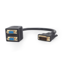 Gembird passive DVI-I male to dual VGA female adapter / splitter 0.3m black