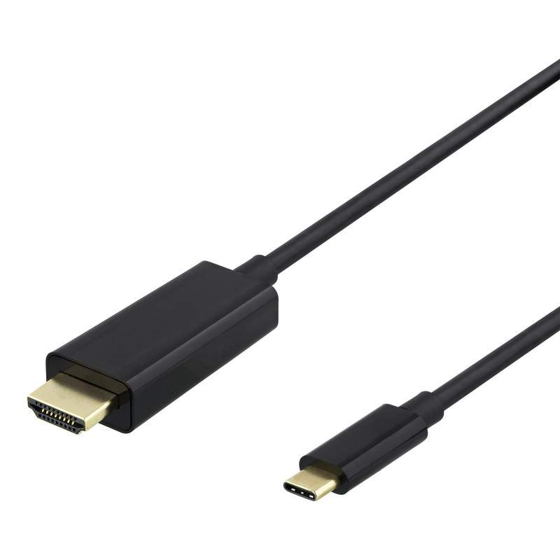 Deltaco USB-C to HDMI cable 4K UHD 0.5 m Black