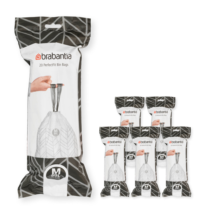 Maisiņi M 60 L Iepak. 120 gb. 6x20 - White Brabantia