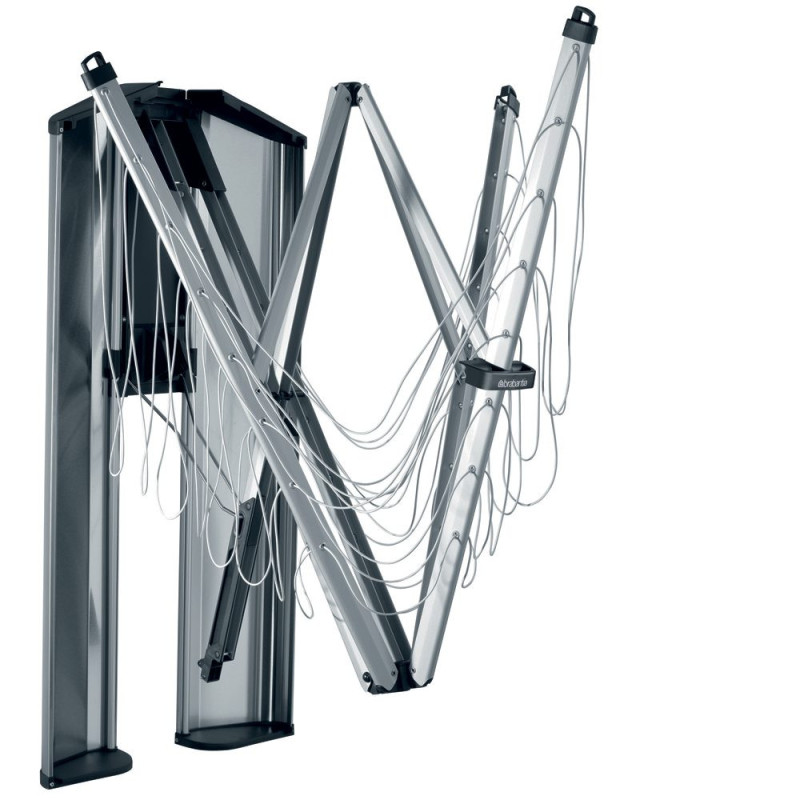 Veļas žāvētājs WallFix 24m ar m.kasti - Metallic Grey Brabantia
