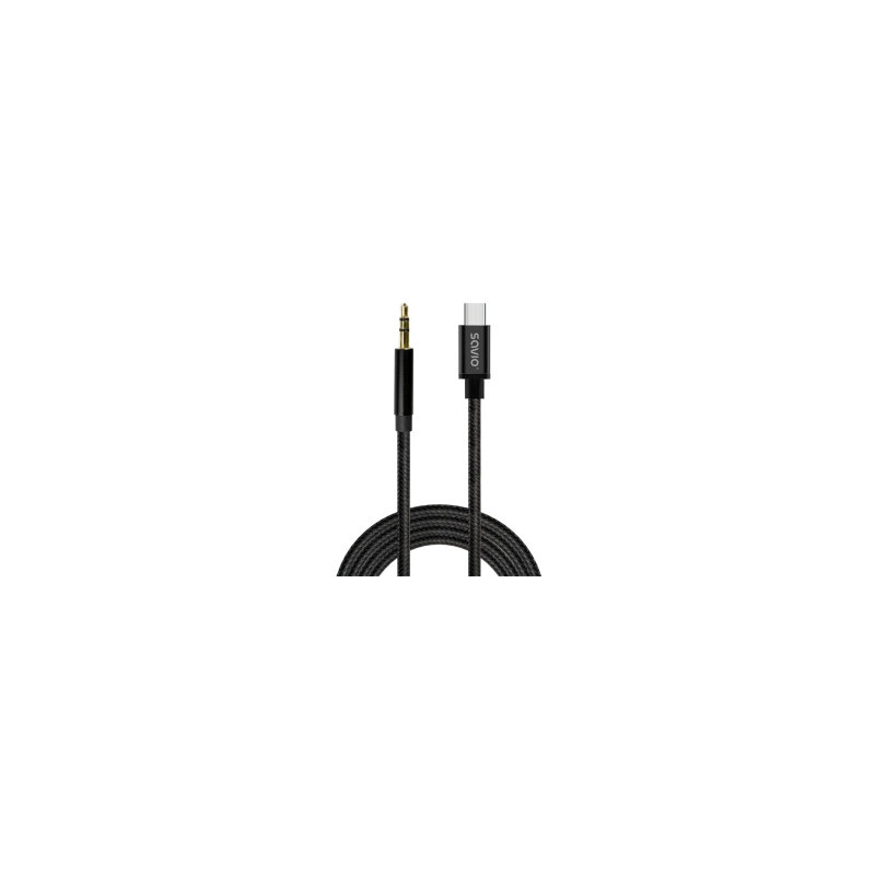 Kabelis SAVIO USB-C - MiniJack 3.5 mm 1m 5901986049579