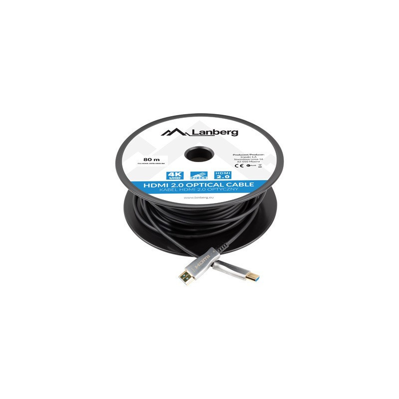 Lanberg CA-HDMI-20FB-0800-BK optical cable HDMI M / M 80m v2.0 4K AOC