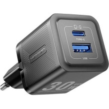 Cargador gan de pared vention feqb0-eu 1xusb tipo-c 1xusb 30w