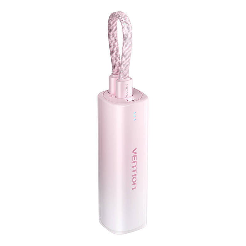Powerbank 5000mAh Vention FHWR0 20W + kabel USB-C do lightning (rozowy)
