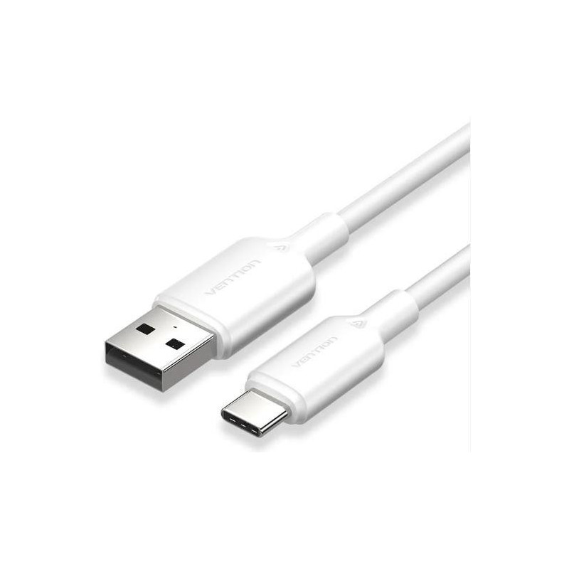USB 2.0 A to USB-C 3A cable Vention CTQWF 1M (white)