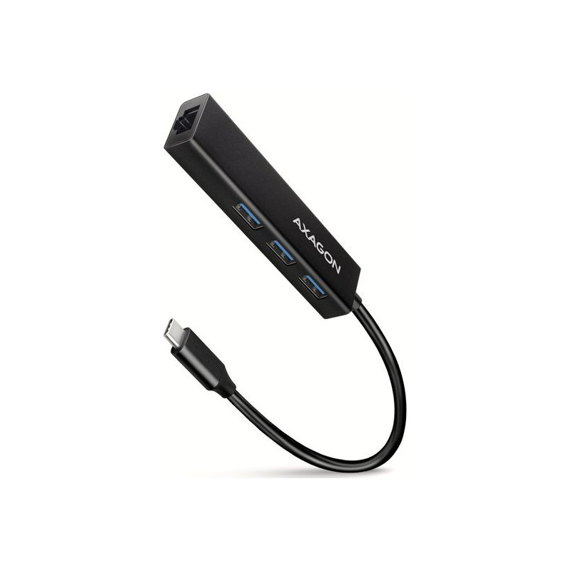 AXAGON HMC-GL3A USB-C-Hub 3x USB-A Gbit-LAN schwarz