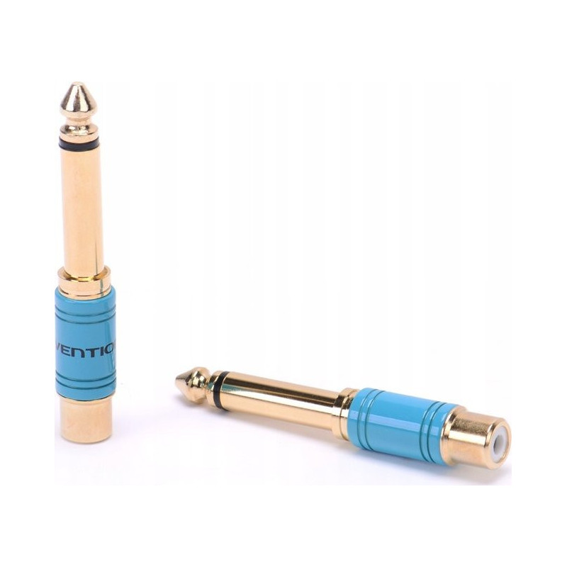 Adaptador jack vention vdd-c03 rca hembra jack 6.5 macho azul