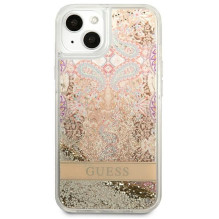Guess GUHCP13SLFLSD iPhone 13 mini 5.4" gold / gold hardcase Paisley Liquid Glitter