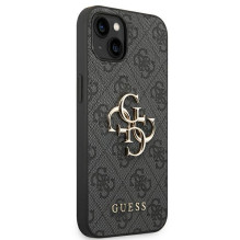 „Guess 4G“ didelis metalinis logotipas iPhone 14 dėklas – pilkas