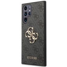 Guess GUHCS23L4GMGGR S23 Ultra S918 pilkas / pilkas kietas 4G didelis metalo logotipas
