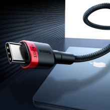 Baseus CATKLF-AL91 USB-C - USB-C PD QC kabelis 100W 5A 480Mb/s 2m - juodas ir raudonas