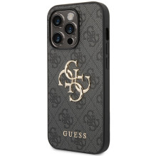 Guess 4G Big Metal Logo dėklas, skirtas iPhone 15 Pro Max - pilkas