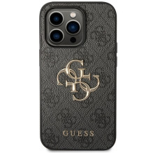 Guess 4G Big Metal Logo dėklas, skirtas iPhone 15 Pro Max - pilkas