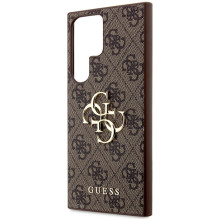 Guess 4G Big Metal Logo dėklas, skirtas Samsung Galaxy S24 Ultra - rudas