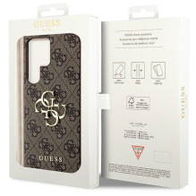 Guess 4G Big Metal Logo dėklas, skirtas Samsung Galaxy S24 Ultra - rudas