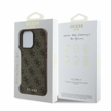 Guess 4G Classic iPhone 16 Pro dėklas – rudas