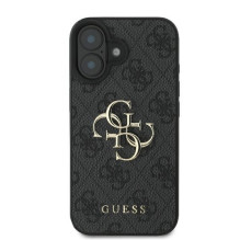 „Guess 4G“ didelio logotipo dėklas, skirtas „iPhone 16“ – juodas