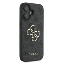 „Guess 4G“ didelio logotipo dėklas, skirtas „iPhone 16“ – juodas