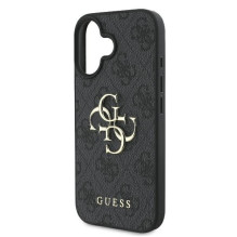 „Guess 4G“ didelio logotipo dėklas, skirtas „iPhone 16“ – juodas