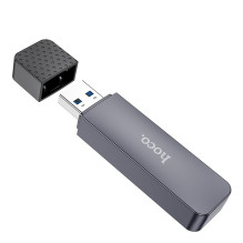 Atminties kortelių skaitytuvas Hoco HB45 2-in-1 USB3.0 pilkas Atminties kortelių skaitytuvas Hoco HB45 2-in-1 USB3.0 pilkas