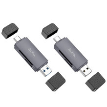 Memory card reader Hoco HB45 USB-C / USB-A 2-in-1 USB2.0 gray Memory card reader Hoco HB45 USB-C / USB-A 2-in-1 USB2.0 gray