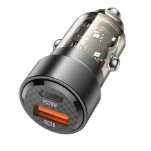 Automobilinis įkroviklis Borofone BZ20 PD20W+QC3.0 38W juodas Automobilinis įkroviklis Borofone BZ20 PD20W+QC3.0 38W juodas