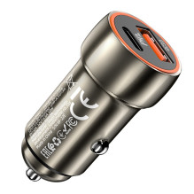 Car charger Hoco Z46A USB-A / Type-C PD20W+QC3.0 gray