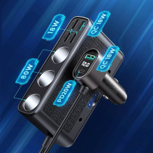 Car charger Joyroom 9in1 154W 3x12V, PD USB Type-C, QC3.0 USB-A, 4xUSB-A JR-CL06