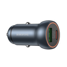 Automobilinis įkroviklis Borofone BZ32A USB-C / USB-A 30W pilkas