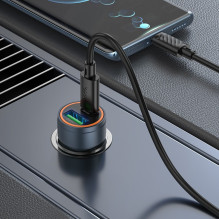 Car charger Hoco Z57A 30W USB-C / USB-A + USB-C to USB-C cable 1.0m gray Car charger Hoco Z57A 30W USB-C / USB-A + USB-C to USB-C cable 1.0m gray