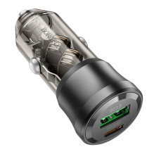 Automobilinis įkroviklis Borofone BZ25 38W USB-C / USB-A juodas Automobilinis įkroviklis Borofone BZ25 38W USB-C / USB-A juodas