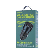 Automobilinis įkroviklis Remax RCC360 75W USB-C / USB-A juodas Automobilinis įkroviklis Remax RCC360 75W USB-C / USB-A juodas