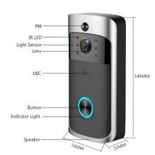 Wireless smart doorbell with camera and motion sensor Reach DB-1 black Wireless smart doorbell with camera and motion sensor Reach DB-1 black