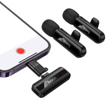 Wireless microphone set Hoco L20A USB-C / Lightning black