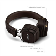 Marshall Major V On-Ear Bluetooth Wireless Headphones Brown