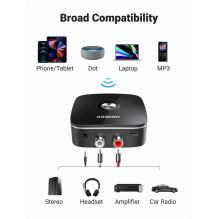 Bluetooth adapter receiver Ugreen CM123 2xRCA / AUX Bluetooth 5.0 black (30445) Bluetooth adapter receiver Ugreen CM123 2xRCA / AUX Bluetooth 5.0 black (30445)