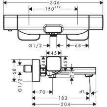 Vonios maišytuvas Hansgrohe Ecostat E 15774000, chromo